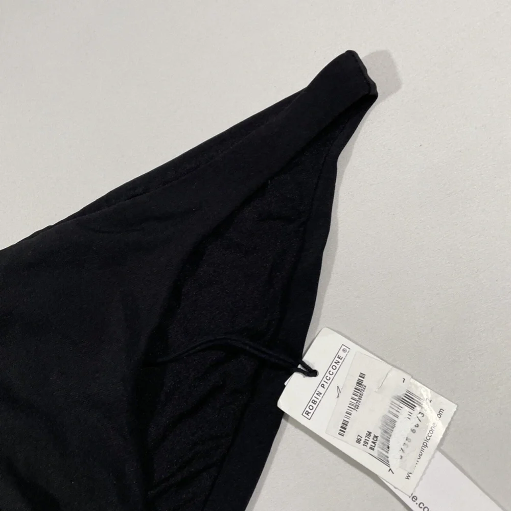 NWT Robin Piccone Ava Bikini Bottoms‎ in Black [SZ Large ]